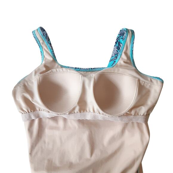 Lands End One Piece Swimsuit Tugless Tummy Control Lined Bathing Suit Womens 22 - Picture 3 of 9